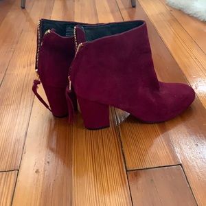 Steve Madden Suede-Style Red Booties